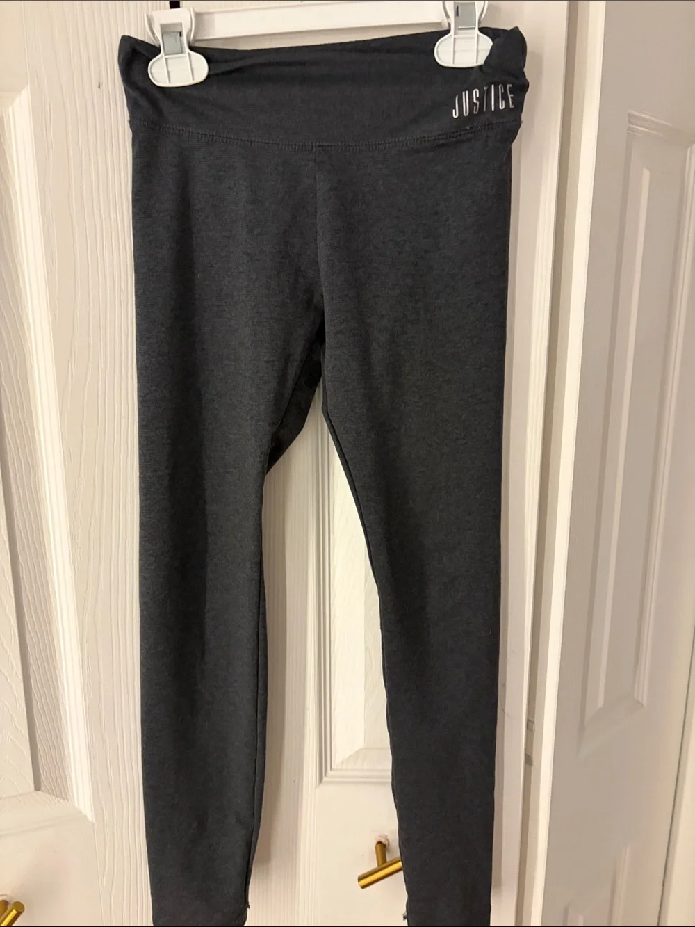 Justice Dark Charcoal Gray Girls' Leggings